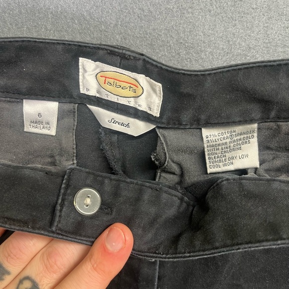 Talbots Petites Black Career Pants Womens 6 Casual Waitress Work Pants 1448 - Picture 2 of 8